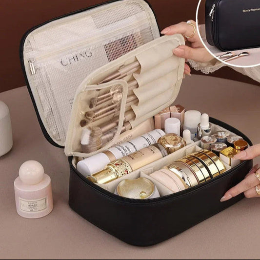 Multi-Compartment Toiletry Cosmetics Bag